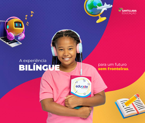 Ilustração de globo da terra com livros, avião e notebook em volta, uma criação com livro de Educate na mão.